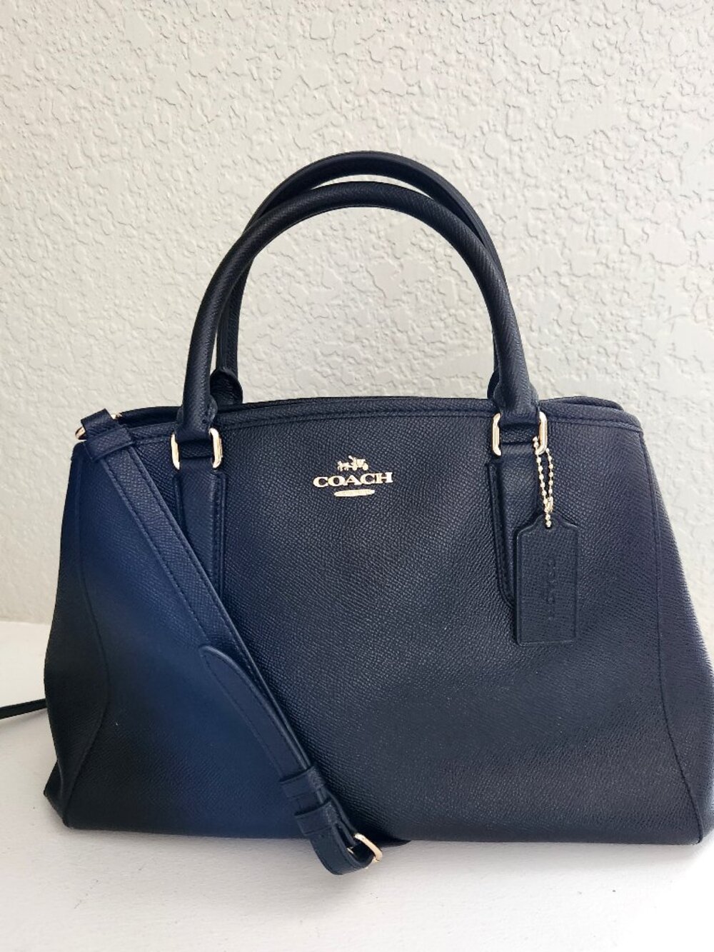 New Coach Sage Black Leather Shoulder Bag Satchel Purse